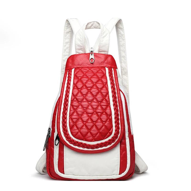 Fashion Women Soft Leather Backpacks - Luxury Female Shopping and Travel Bag - JVMCL