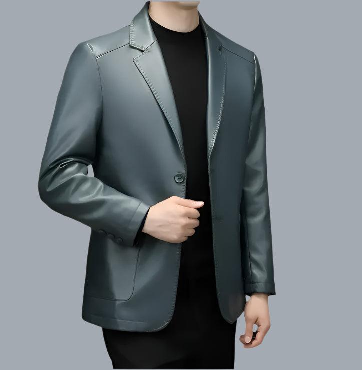 High-Quality Genuine Sheepskin Men's Leather Suit Coat – Autumn and Winter Jacket - JVMCL