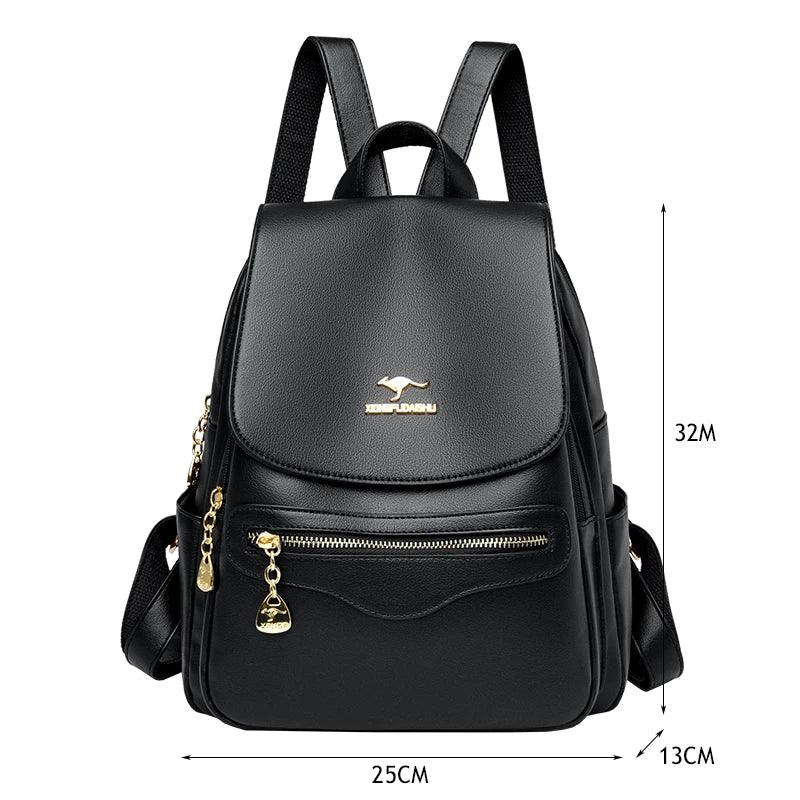 Fashion Backpack for Women –Stylish Large Soft Leather Designer Rucksack - JVMCL