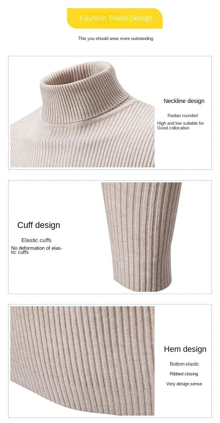 Warm & Comfortable Trendy High Street Turtleneck Knitted Sweater for Men - JVMCL