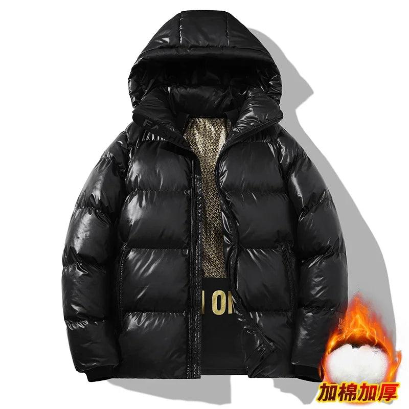 Men's Thick Winter Jacket - Warm Wool Liner Windproof Hooded Parka - JVMCL