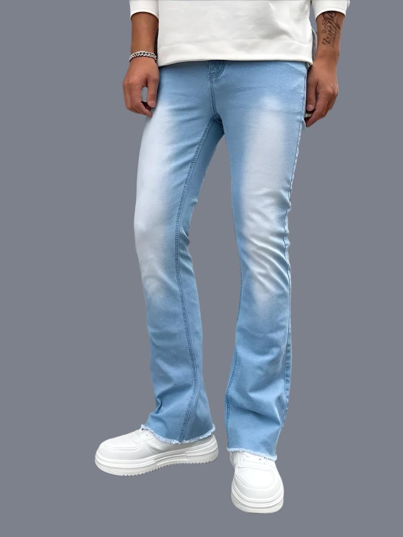 Men's Slim Fit Stretch Flare Jeans – High-Street Casual Work Trousers - JVMCL