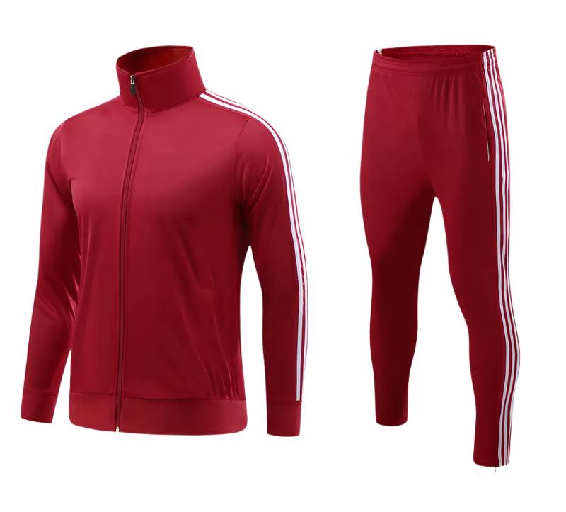 Top and Down Match Color Zip Up Jacket and Pants Uniform Classic Sportswear Set - JVMCL