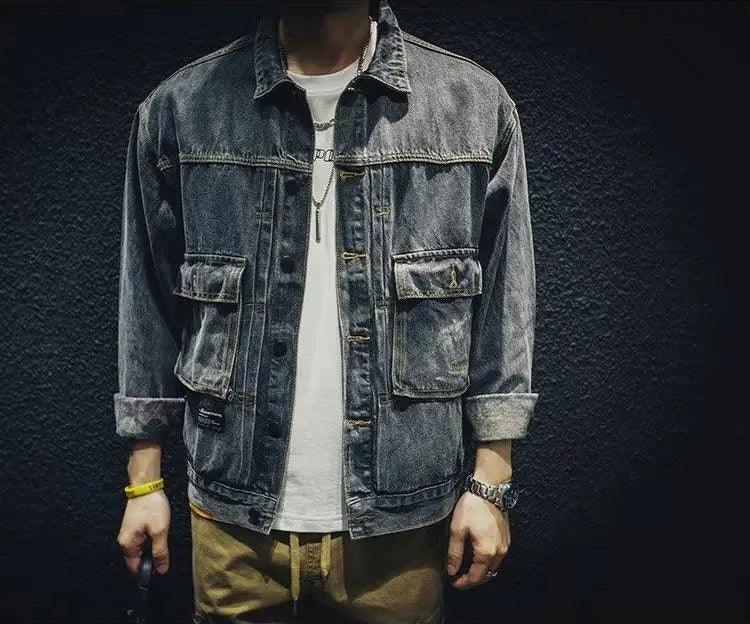 Men's High-Quality Loose Fit Denim Jacket –Trendy Retro Style with Pocket Decor - JVMCL