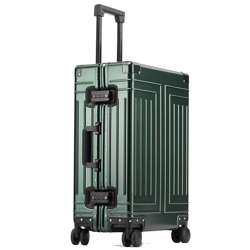 100% Aluminum-Magnesium Alloy Rolling Travel Suitcase - JVMCL