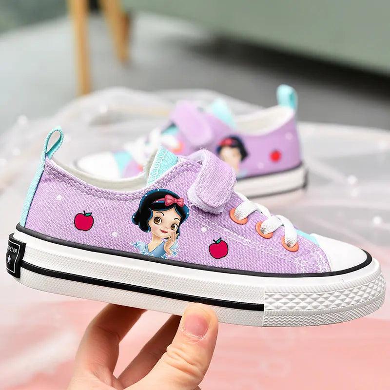 Disney Girls' Canvas Shoes - Soft Sole Princess Snow White Casual Sneakers - JVMCL