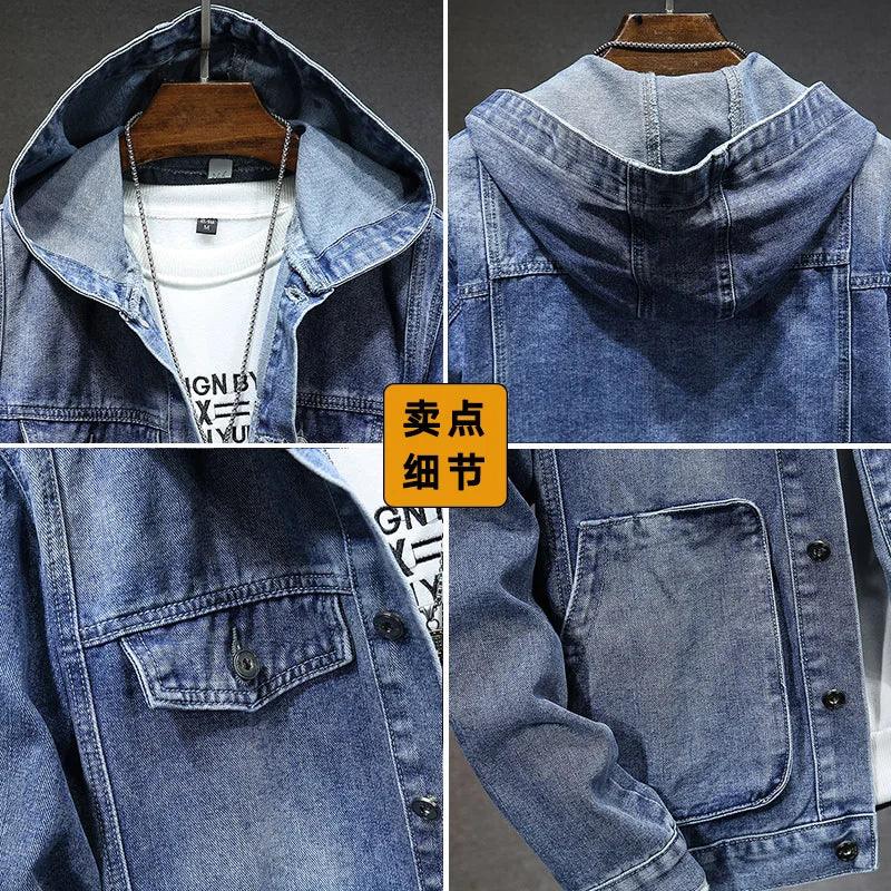 Men's Casual Denim Hooded Jacket – A Versatile Streetwear Classic - JVMCL