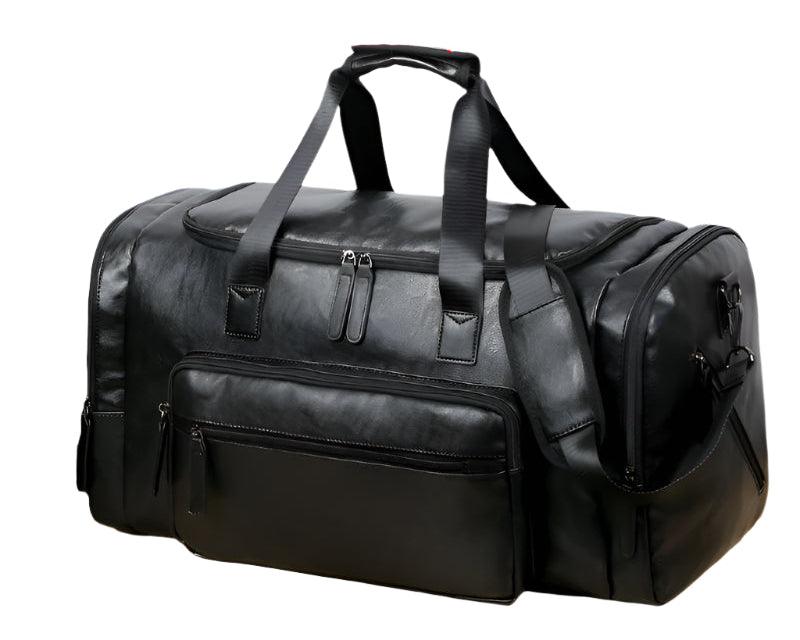 Men’s PU Leather Gym Duffel Bag – Stylish Travel & Fitness Shoulder Tote - JVMCL