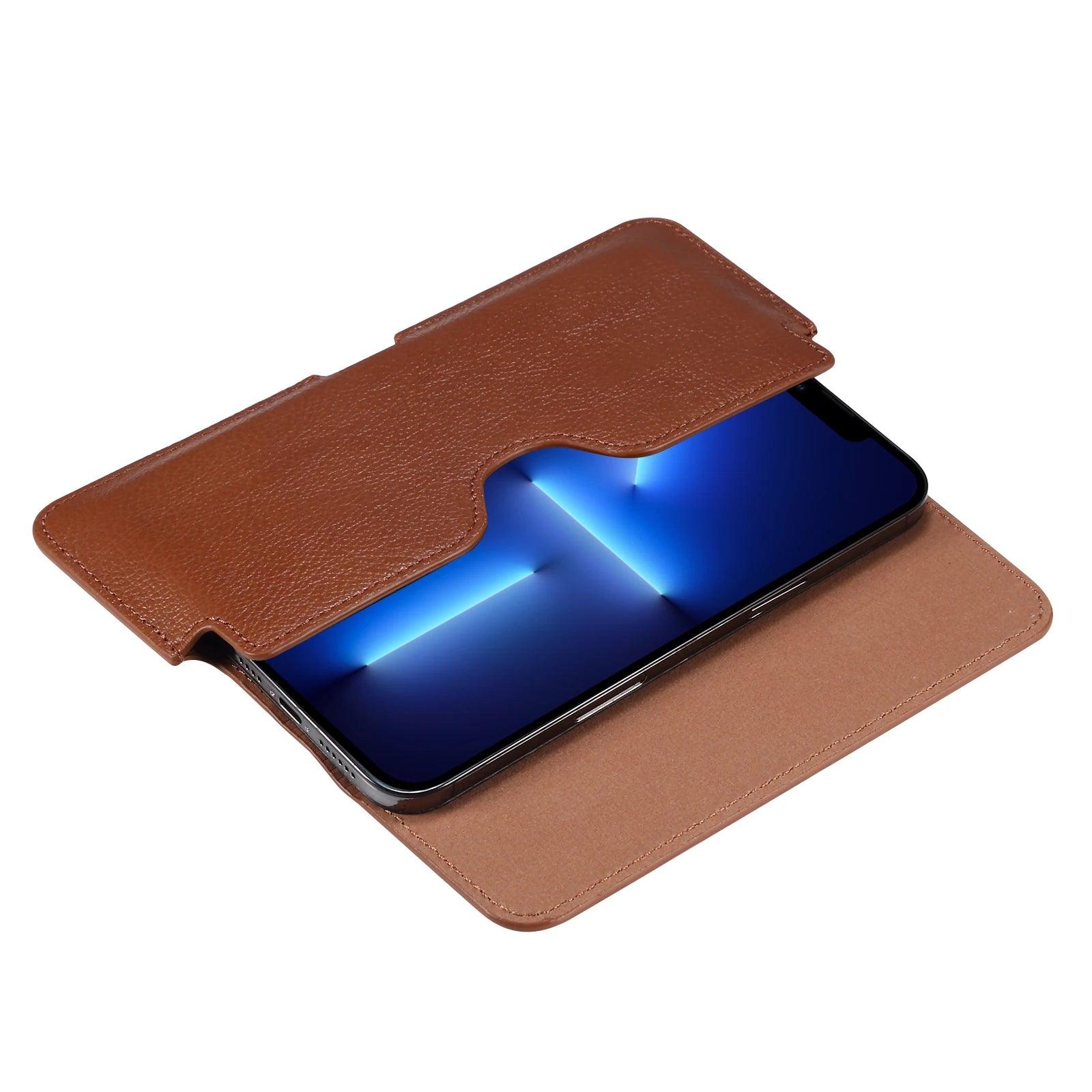 Genuine Leather Universal Waist Business Belt Pouch for 5.5"-7.2" Smartphones