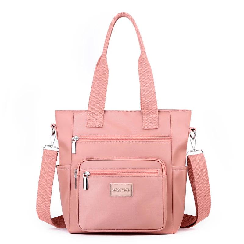 High-Capacity Solid Zipper Shoulder Bag - Multi-Partition Casual Tote for Women - JVMCL