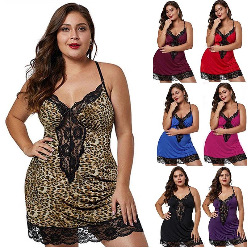 Women's Plus Size Satin Nightgown – Lace Trim Spaghetti Strap Sleepdress - JVMCL