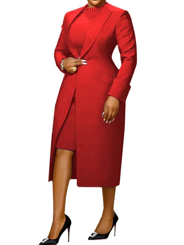 Elegant Office Lady 2-Piece Blazer & Dress Set – Business African Streetwear - JVMCL