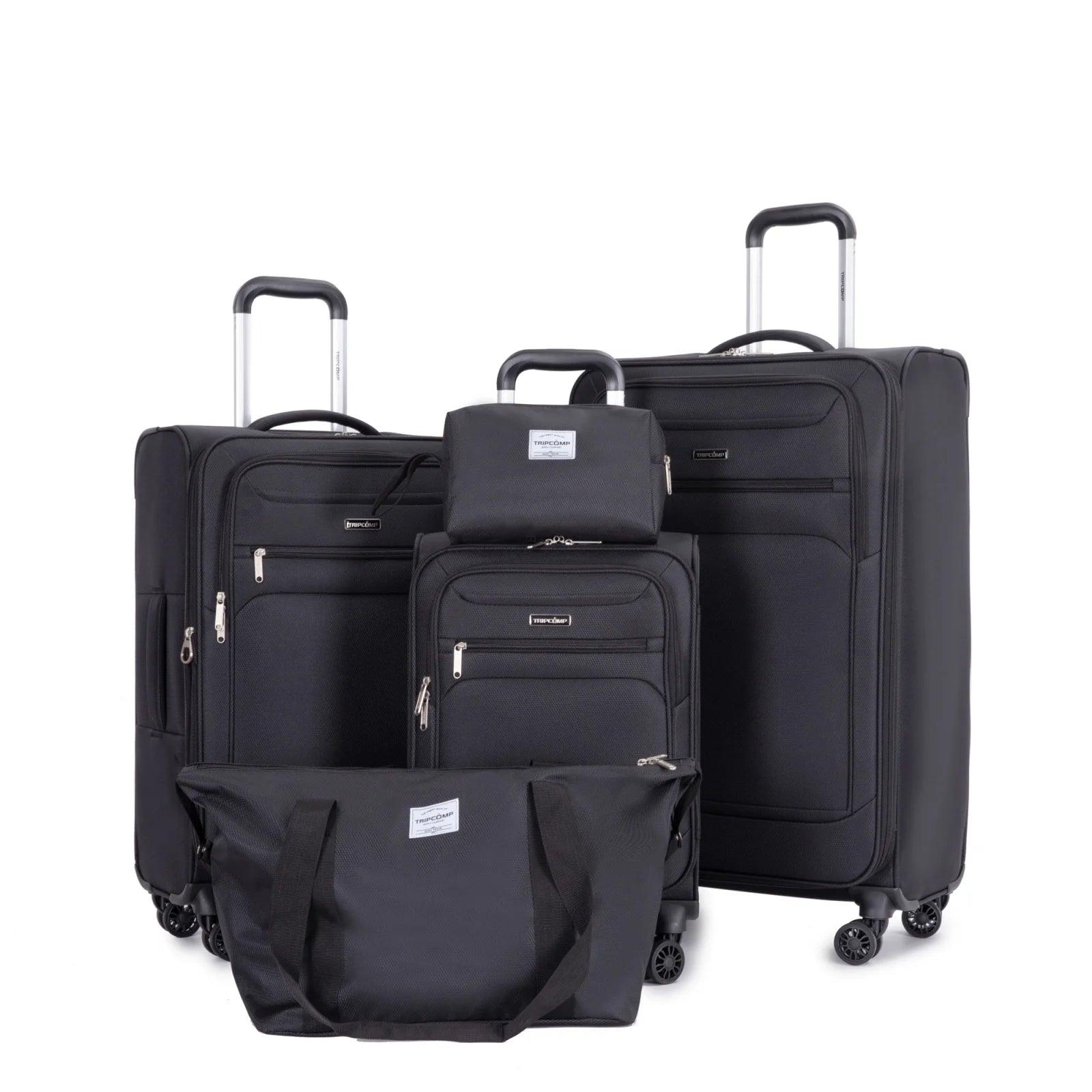 5-Piece Expandable Soft side Luggage Set with Spinner Wheels & Travel Duffel Bag - JVMCL