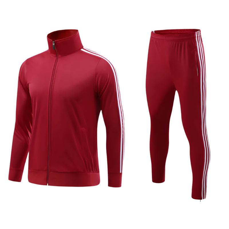 Top and Down Match Color Zip Up Jacket and Pants Uniform Classic Sportswear Set - JVMCL