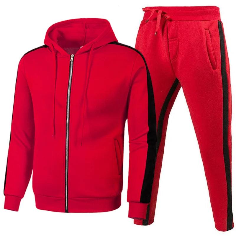 Men's Sportswear Running Sports Suit Jacket + Pant Two-Piece Jogger Outfit Set - JVMCL