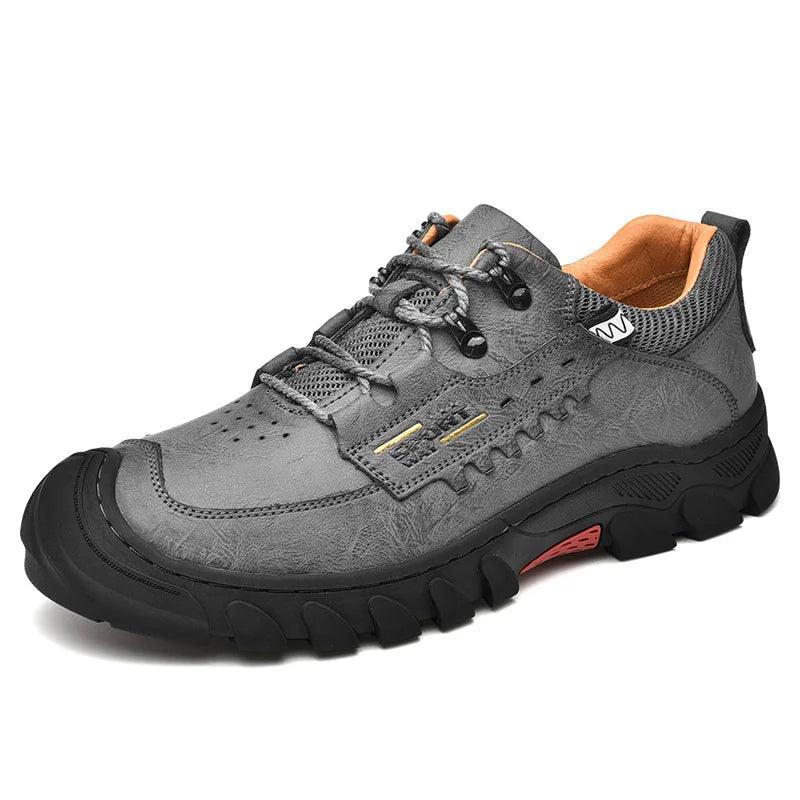 Men's Genuine Leather Hiking Shoes – Wear-Resistant Outdoor Adventures Sneakers - JVMCL