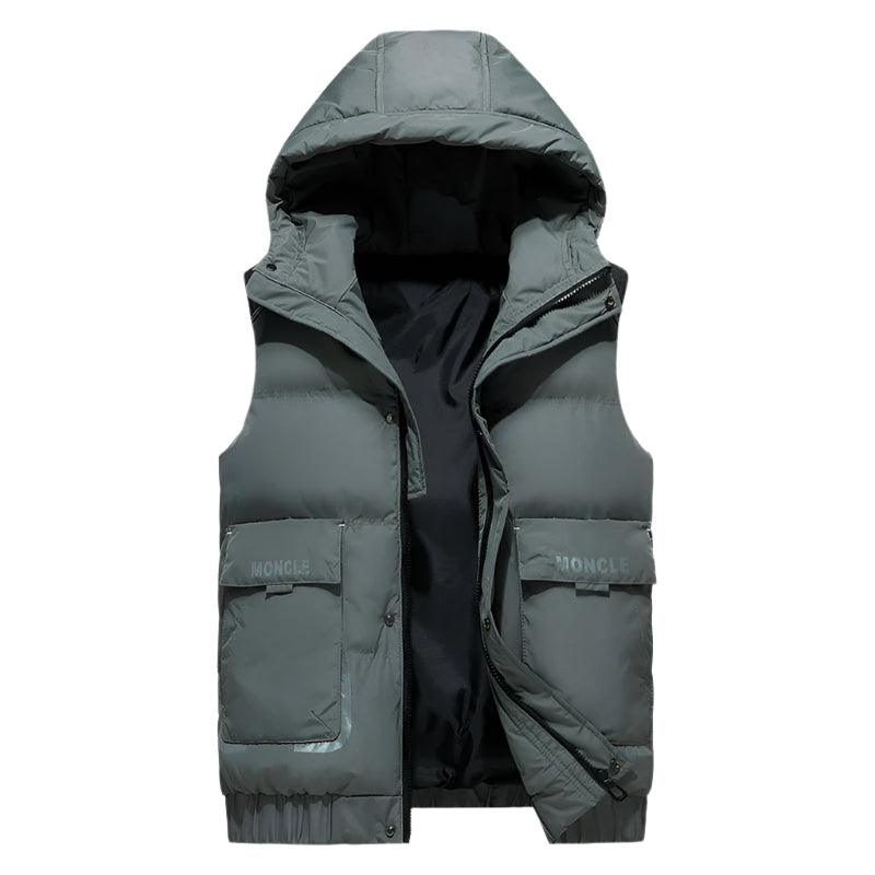 Men's Stylish Warmth Sleeveless Hooded Vest Jacket for Autumn and Winter - JVMCL