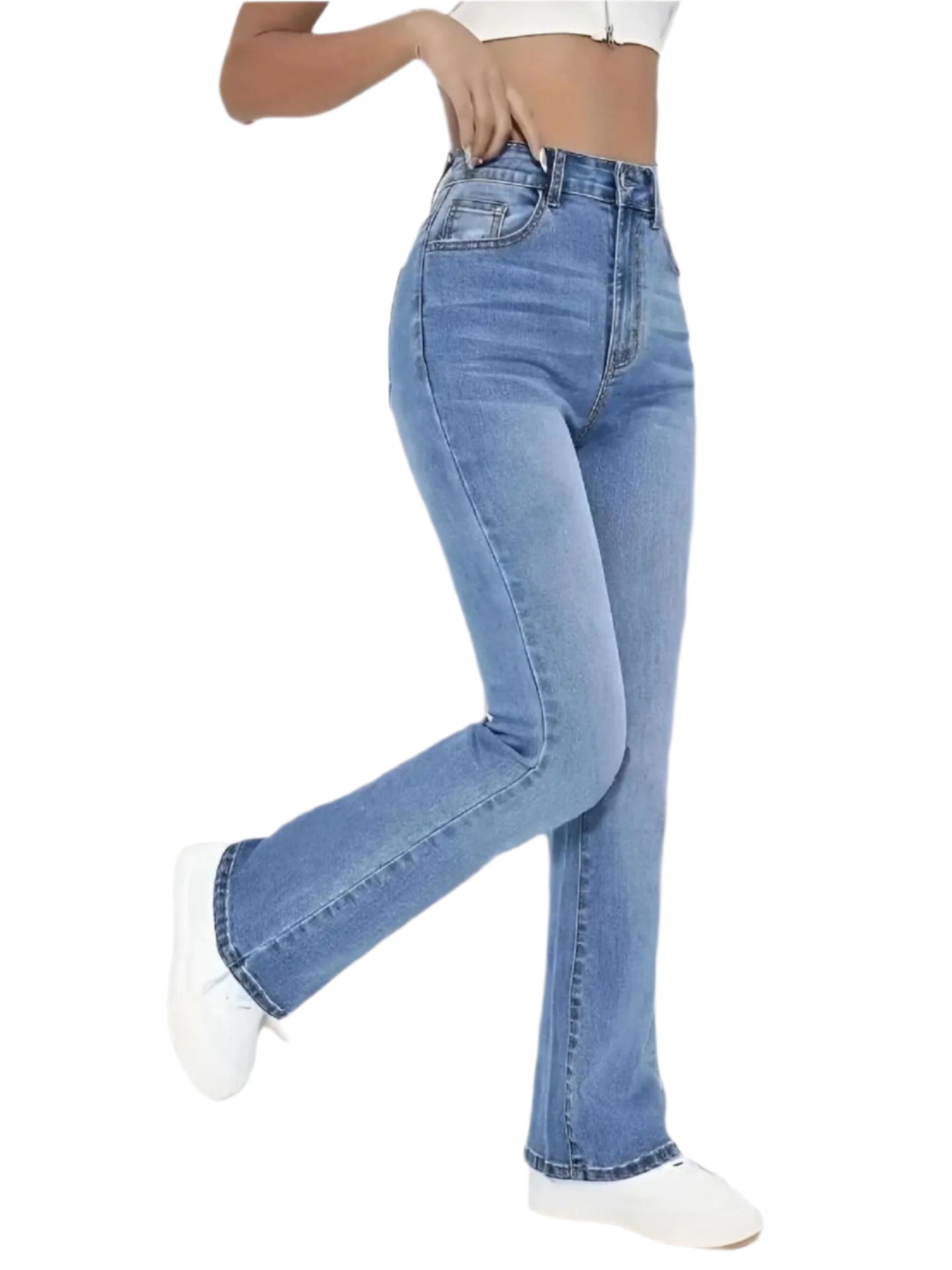 Trendy High-Waist Slimming Straight-Leg Jeans – European & American Casual Chic - JVMCL