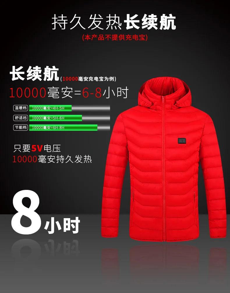 21-Area Heated Waterproof Winter Coat – USB-Powered Warm Vest for Men & Women - JVMCL