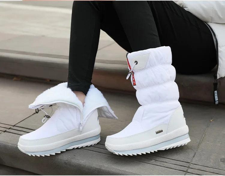 Fashion Platform Winter Thick Plush Waterproof Non-slip Boots Women Winter Shoes - JVMCL