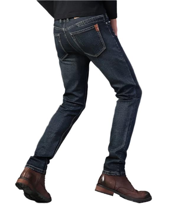 Men's Solid Color Straight Leg Stretch Jeans - Casual Loose Comfortable Denim Pants - JVMCL