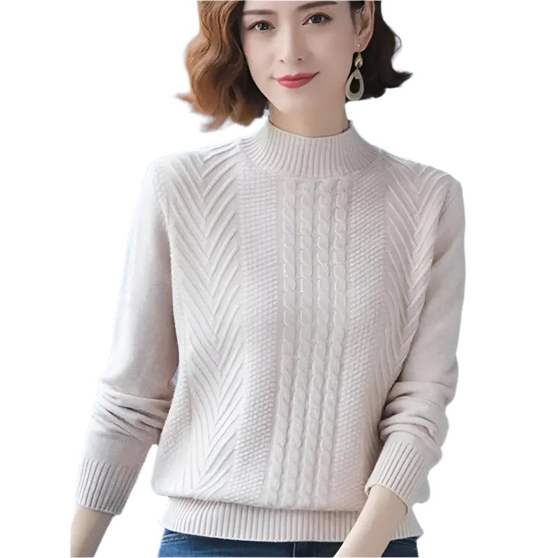 Autumn Winter Half Turtleneck Knitted Slim Long Sleeve Jumper Pullover Sweater - JVMCL