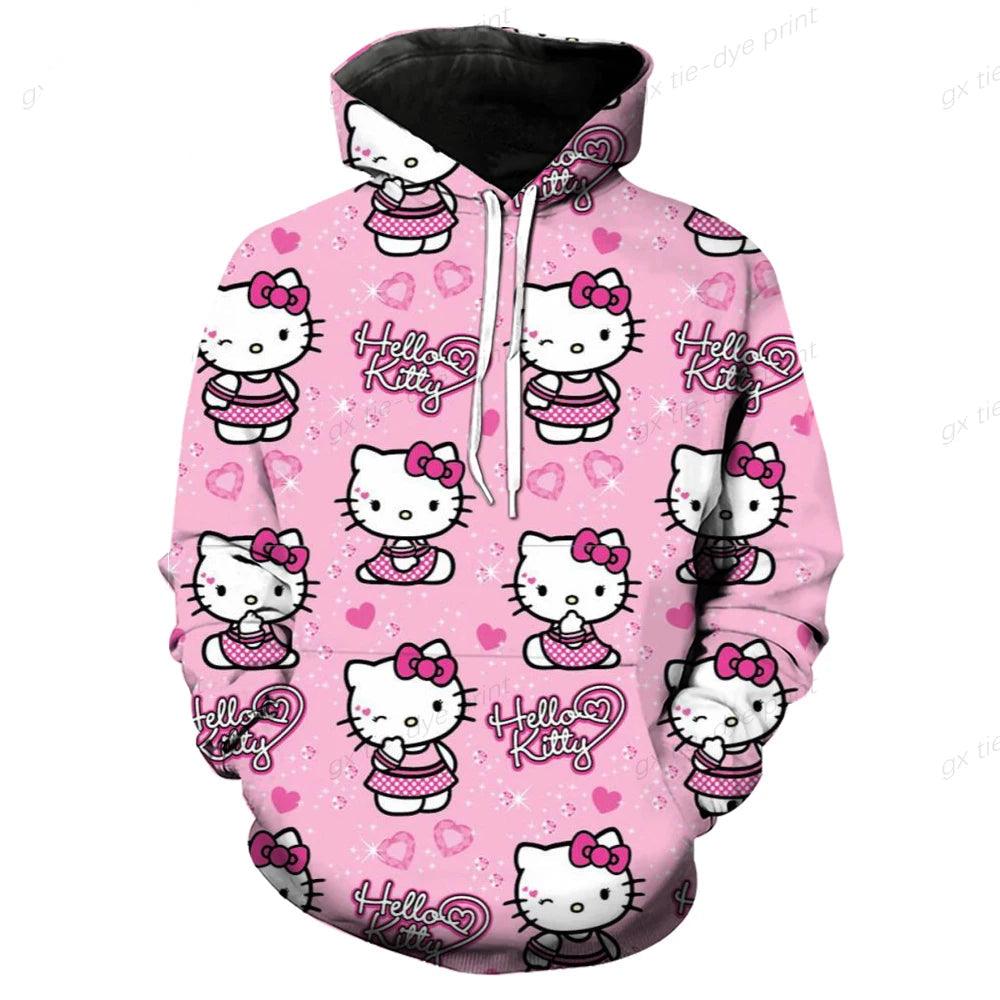 Cozy & Stylish Streetwear Hello Kitty 3D Printed Hooded Sweatshirt - JVMCL