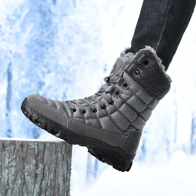 Super Warm Men Hiking Waterproof Leather Winter Snow Boots Sneakers - JVMCL