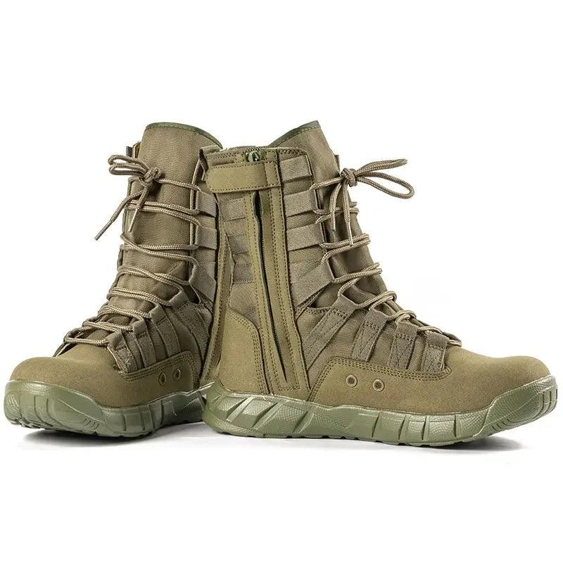 Lightweight Combat Boot – Green Desert Brown Tactical Hiking Boots for Men - JVMCL