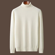 Men’s 100% Pure Merino Wool Turtleneck Pullover –Thickened Warm Cashmere Sweater - JVMCL