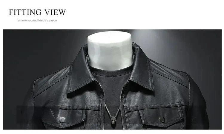 Comfort Ride : Durable Padded Velvet Lining Slim-Fit Leather Motorcycle Jacket - JVMCL