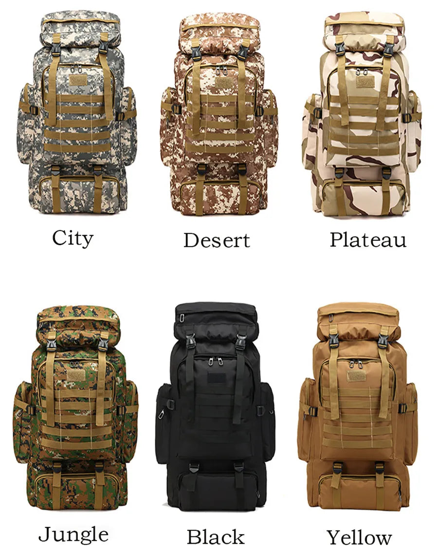 Outdoor 80L Tactical Backpack – Heavy-Duty Mountaineering & Hiking Rucksack