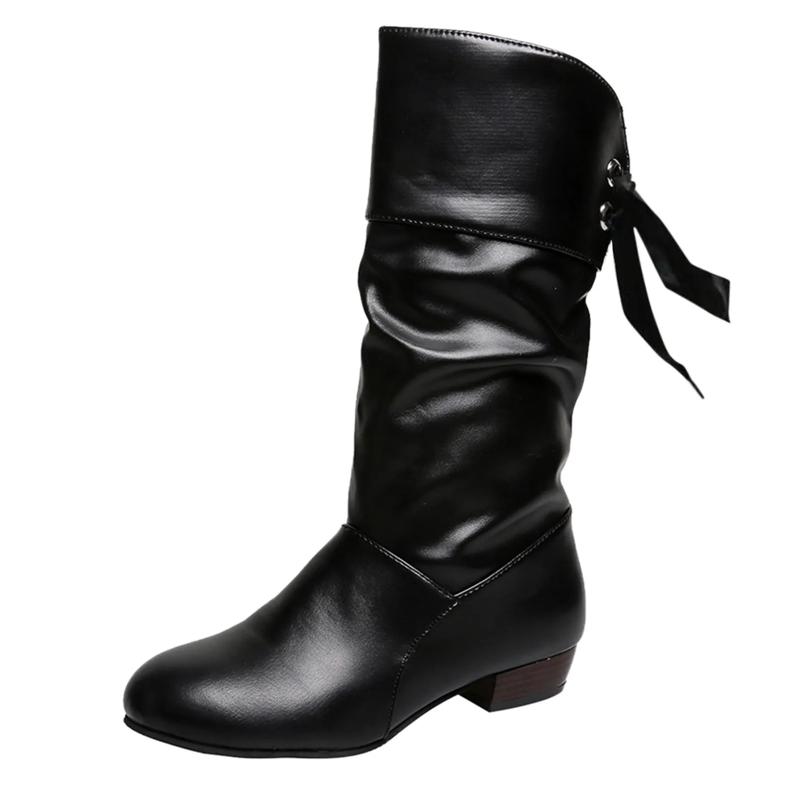 Women's Versatile Mid-Calf Boots – Chunky Heel Western-Inspired Motorcycle Boots - JVMCL