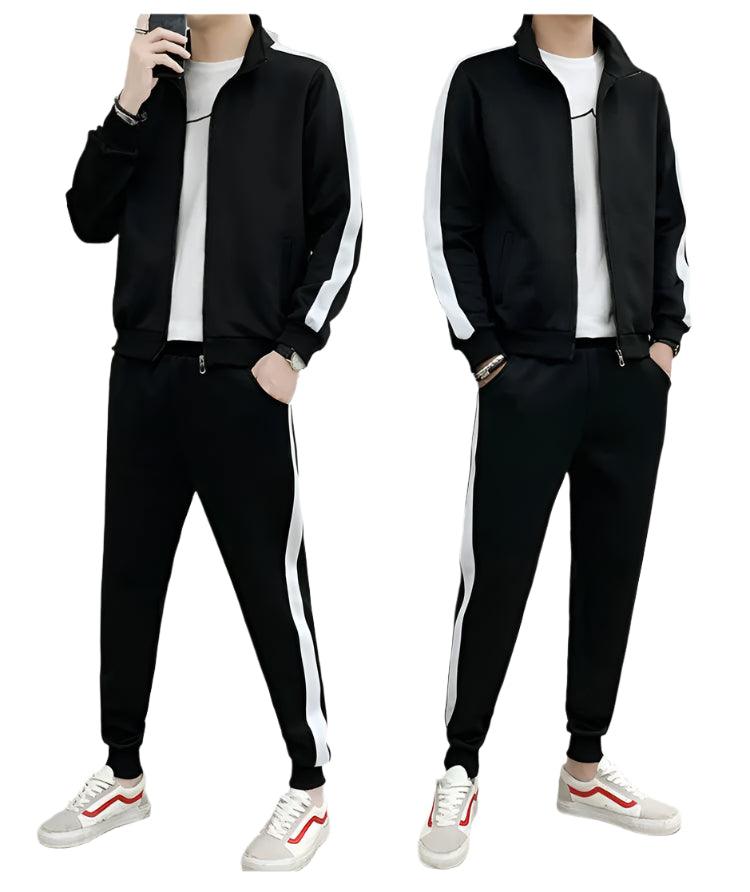 Men Sportswear Tracksuit–Loose Zip-Up Jacket and Pant Jogger Fitness Workout Set - JVMCL