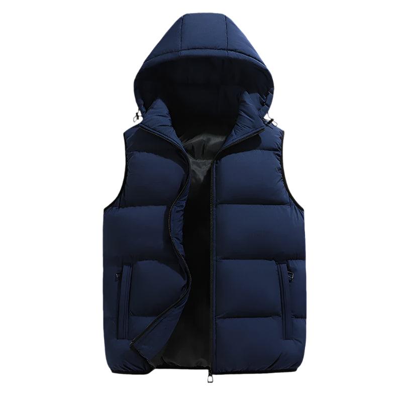 Warm and Stylish Men's Autumn and Winter Thick Hooded Vest with Detachable Hat - JVMCL