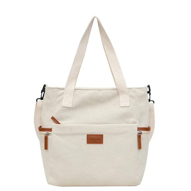 Large-Capacity Corduroy Tote Bag – Chic & Functional for Everyday Use - JVMCL