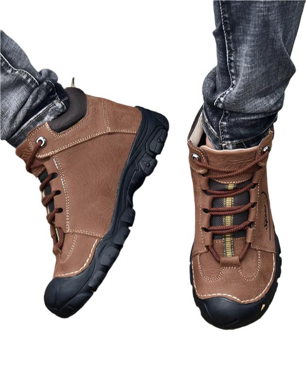 Golden Sapling Outdoor Boots Genuine Leather Men's Shoes Winter Tactical Shoe Platform Men Work Boot Mountain Trekking Chaussure - JVMCL