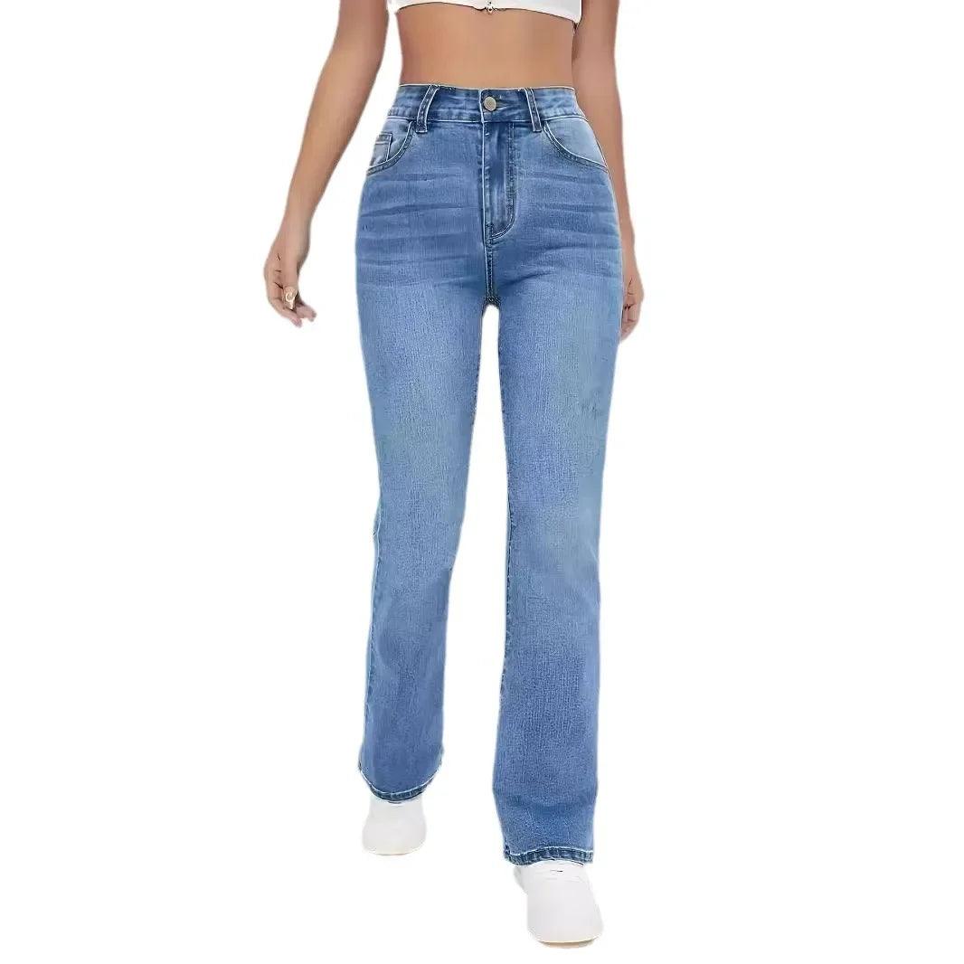 Slimming High-Waist Straight-Leg Jeans – European & American Casual Chic Denim - JVMCL