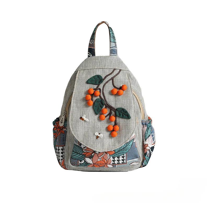 Large Capacity Retro Zipper Travel & School Style Women’s Backpack -Canvas Bag - JVMCL