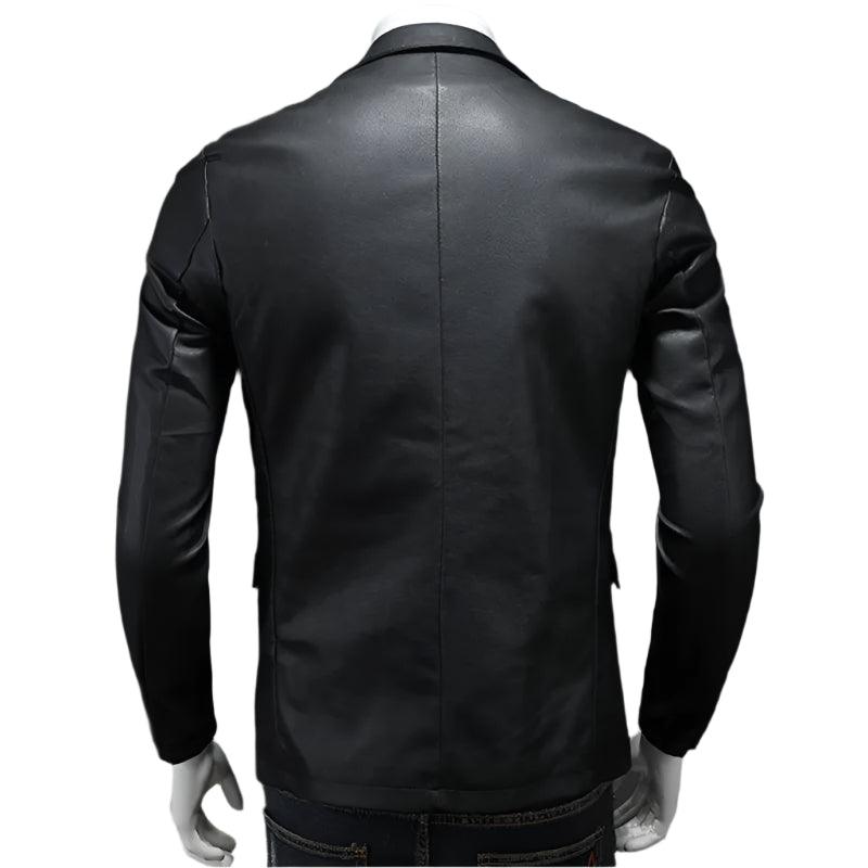 Men's Slim Fit Leather Jackets Motorcycle Coats -Leather Suede Outerwear (5XL) - JVMCL