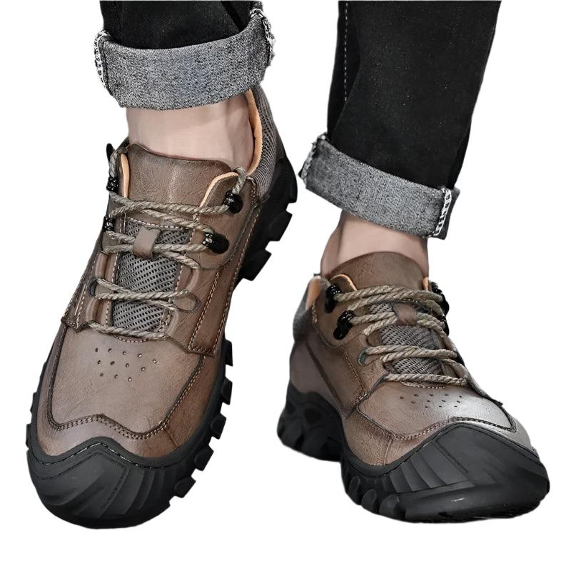 Men's Genuine Leather Hiking Shoes – Wear-Resistant Outdoor Adventures Sneakers - JVMCL