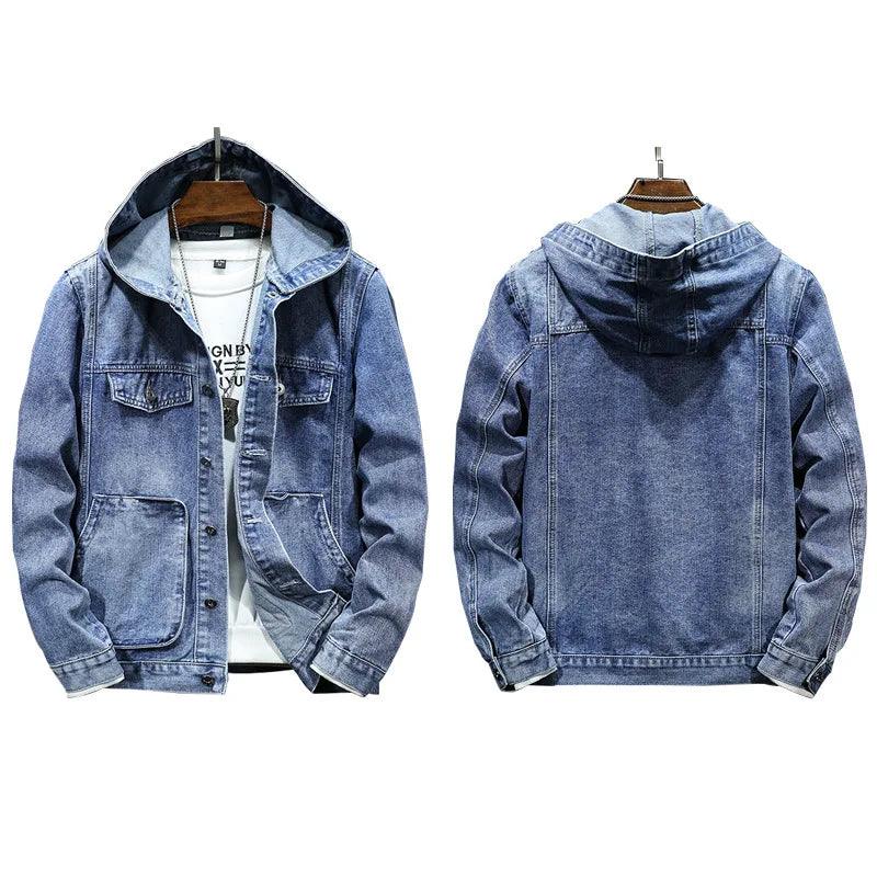 Men's Casual Denim Hooded Jacket – A Versatile Streetwear Classic - JVMCL