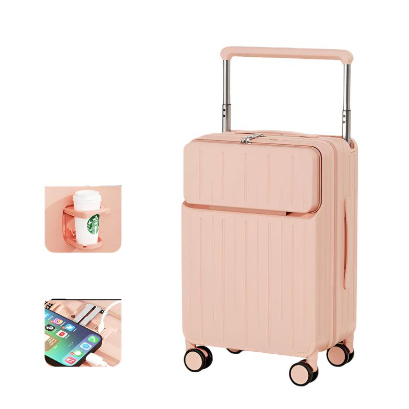 Wide Drawbar Front-Opening Carry-On Luggage & Rolling Suitcase - JVMCL