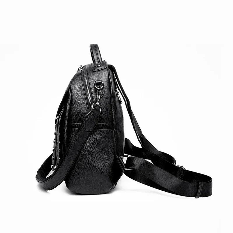 Luxury Genuine Leather Women's Backpack – Stylish & Spacious Casual Student Bag - JVMCL