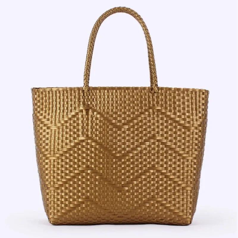 Handwoven PVC Beach Tote Bag – Versatile Shoulder Bag for Women’s Vacations - JVMCL