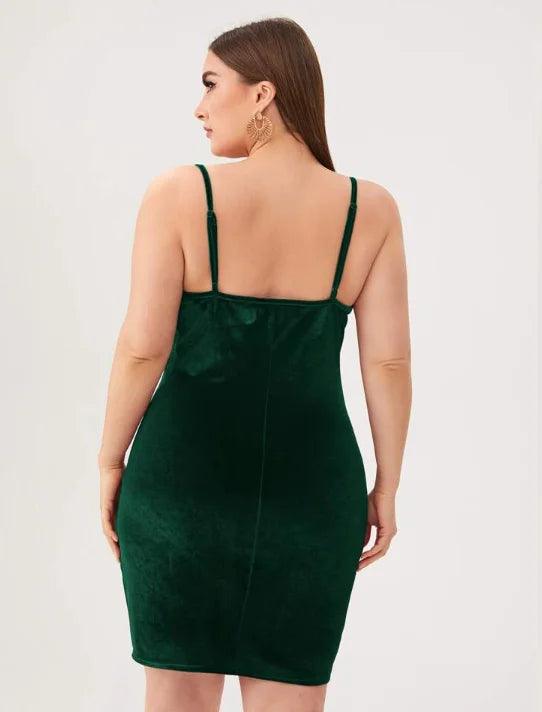 Plus Size Ruched Cami Dress – Elegant & Sexy Sleeveless Slim Dress - JVMCL