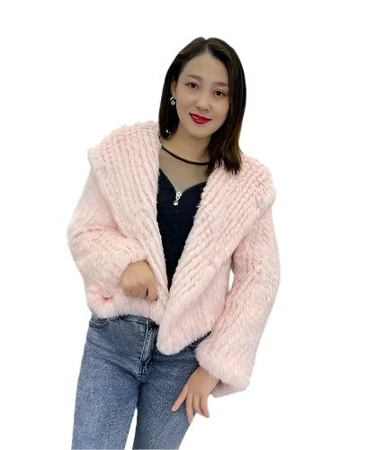 Luxurious Natural Rabbit Fur Hooded Coat – Soft, Warm & Elegant for Winter - JVMCL