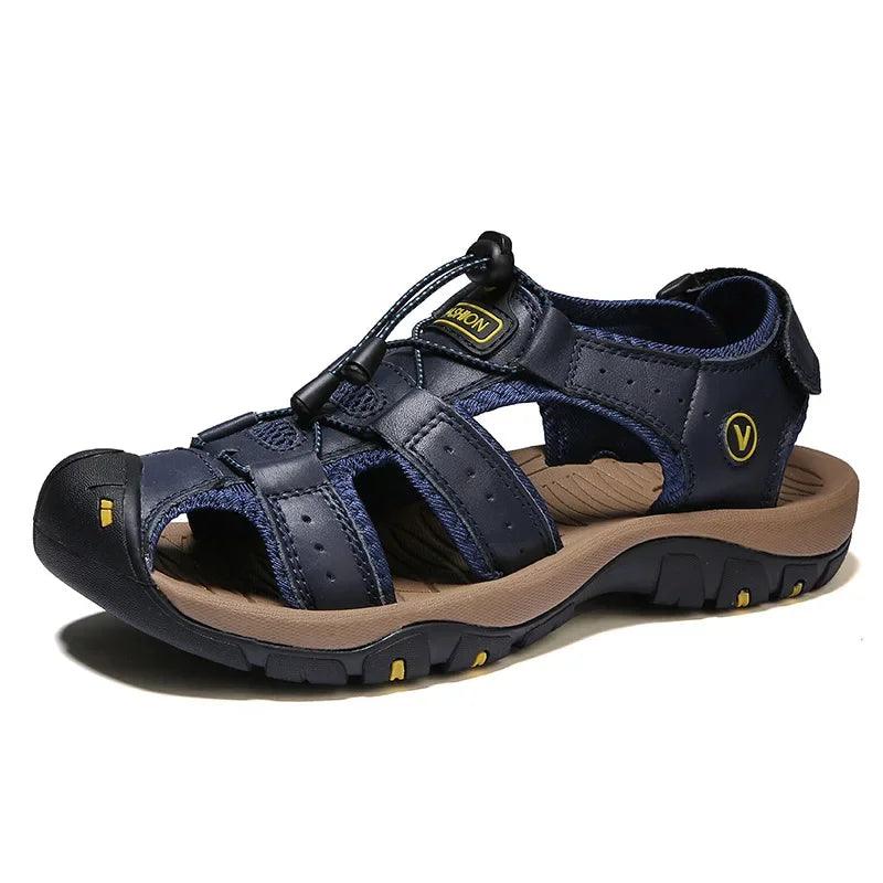 Men's Genuine Leather Gladiator Sandals – Sizes 38-47 - JVMCL