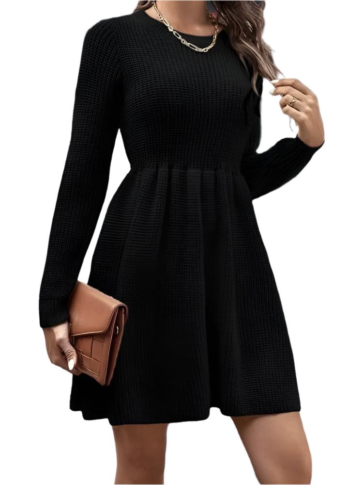 Tossy High-Waist Hollow-Out Mini Dress – Elegant Patchwork Pleated Party Dress for Women - JVMCL