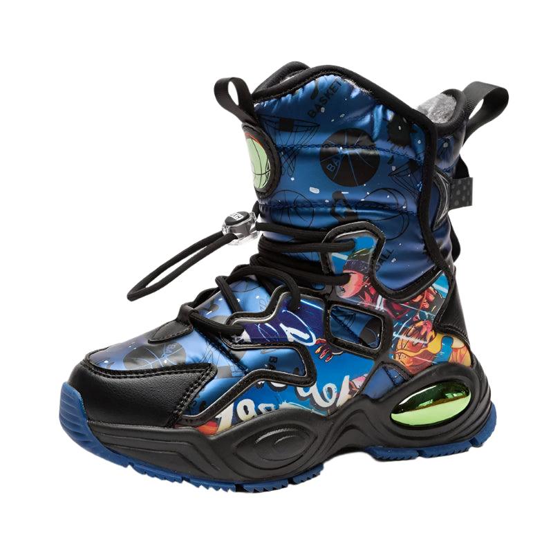 Boys' High-Quality Winter Non-Slip Stylish and Warm OutdoorBuckle Snow Boots - JVMCL